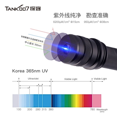 TANK007探客CI02 V2多波段勻光手電筒刑偵、檢查、找尋、勘察專用手電